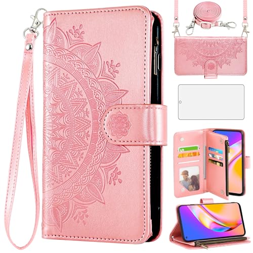 Housse portefeuille OPPO A94 5G avec porte-cartes et motif mandala