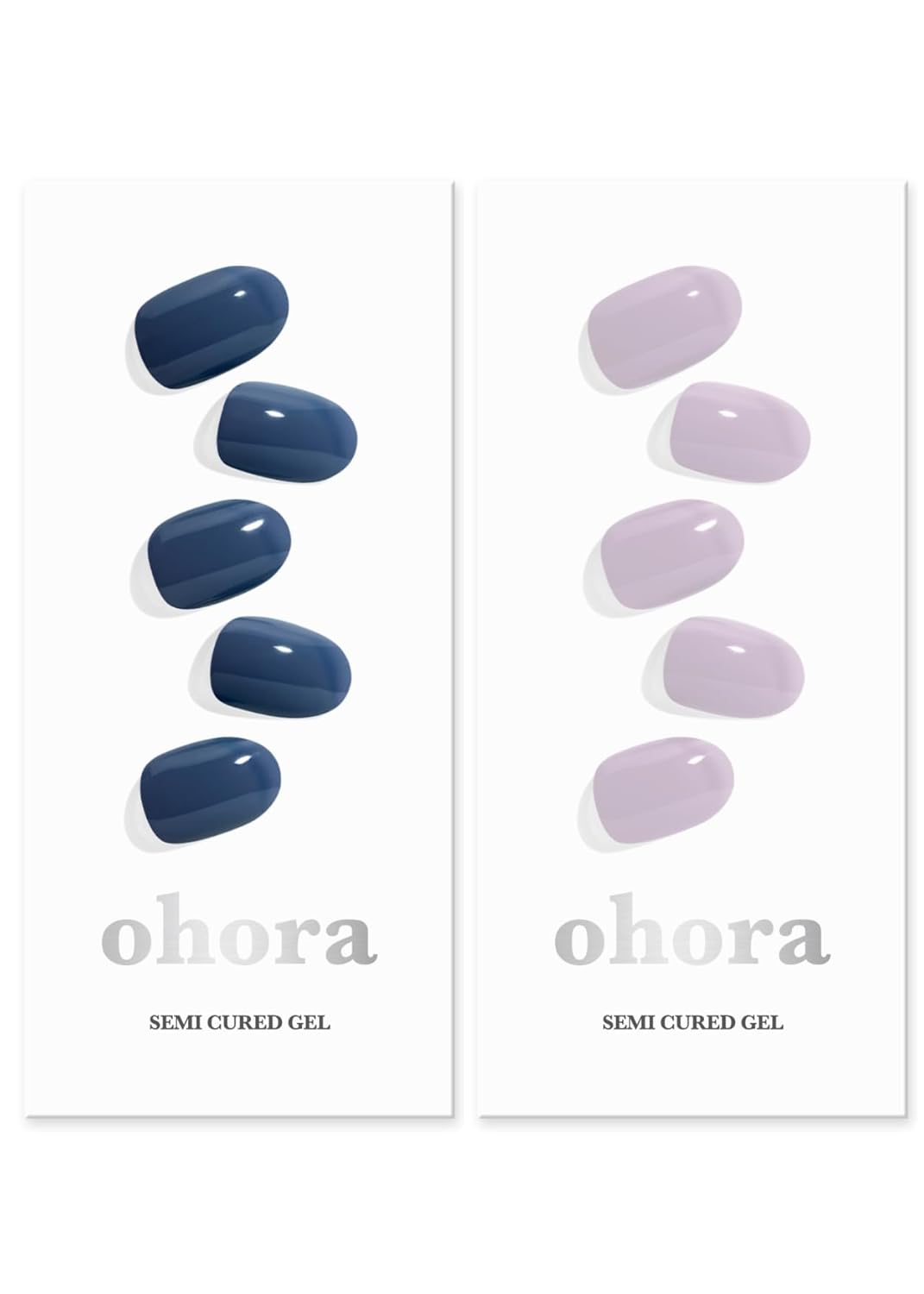 ohora Semi Cured Gel Nail Set of 2 (N Cream Indigo & N Cream Lavender) - Professional Salon-Quality Nail Care