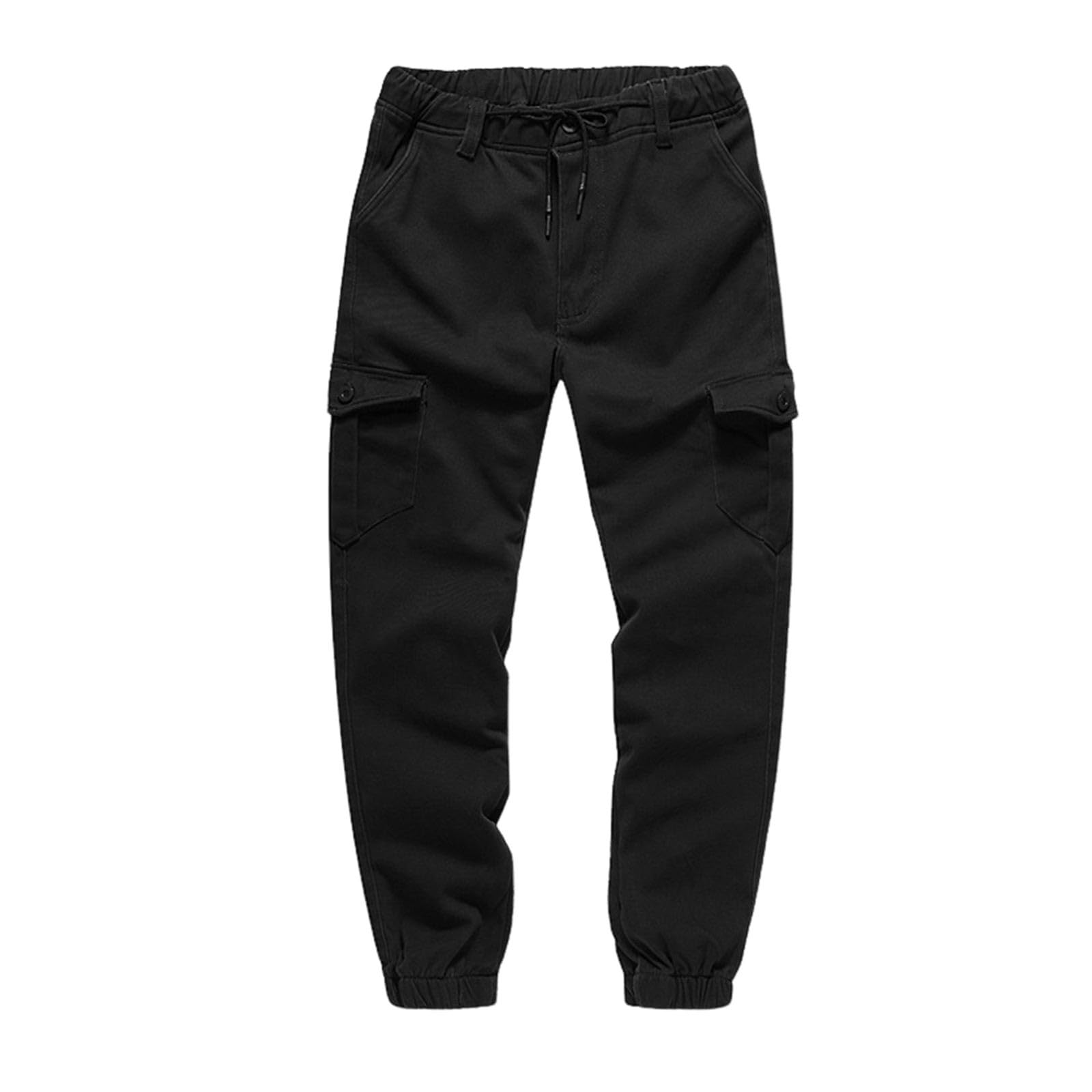 Men's Cargo Pants 2024 Mens Fashion Trend Plush and Thick Workwear Pants Youth Solid Color Casual Pants