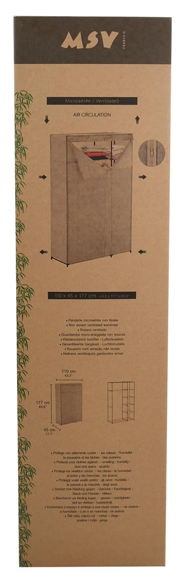 MSV XL Stoffschrank Kleiderschrank Faltschrank Campingschrank Stoff mit Kleiderstange 110 x 174,5 x 45 cm