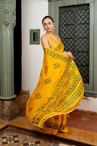 Image of MIRCHI FASHION Women Saree Chiffon Floral Printed | Breathable Festive Occasion Sari for Social Visits with Matching Blouse Piece