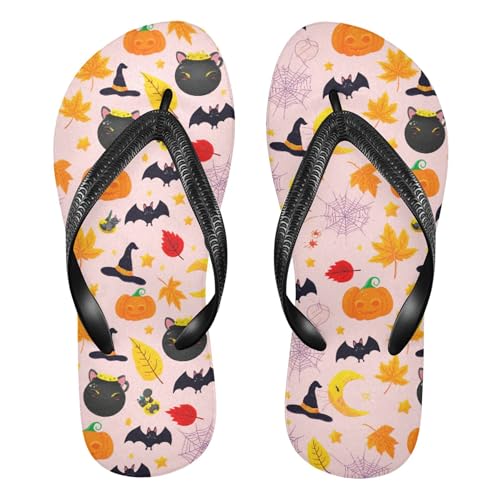 Burbuja Cute Halloween Elements Flip Flops for Women Men, Soft Thong Sandals Rubber Slippers for Pool Beach Essentials