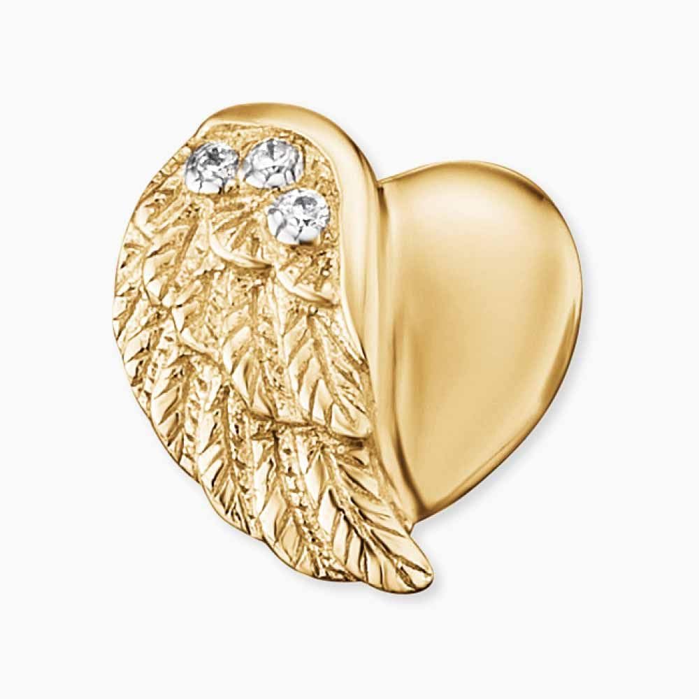 Engelsrufer Damen Ohrstecker Herzflügel Bicolor aus Sterling Silber, Zirkonia, Steckverschluss