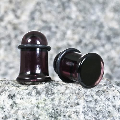 14pcs/10pcs Glass Ear Gauge Stretching Kit - Flat Design Dead Stretching Plugs, 14g-00g, Comfy Short Tapers Expanders with Rubber Rings (4 Color Variants)4