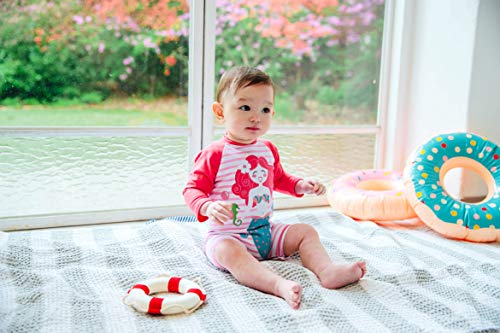 Image of VAENAIT BABY Girls One-Piece Swimsuit, UPF 50+ Long Sleeve Rash Guard, Ruffle Swimwear Infant & Toddler for 0-2 Years