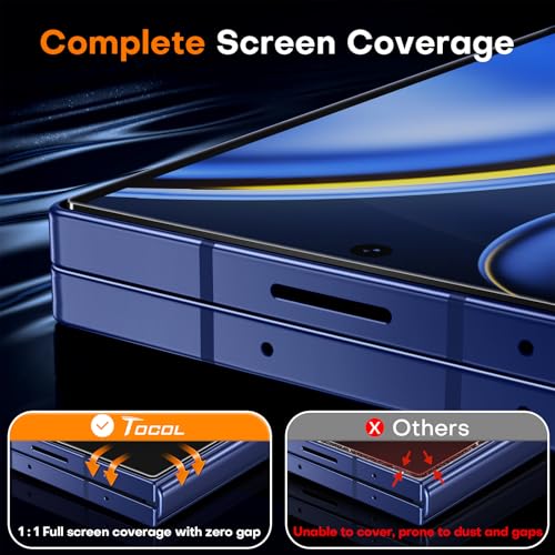 Image of TOCOL Privacy Screen Protector for Samsung Galaxy Z Fold 7 9H Hardness Military Grade Shatterproof HD Tempered Glass for Full Coverage Easy Installation 2 Pack