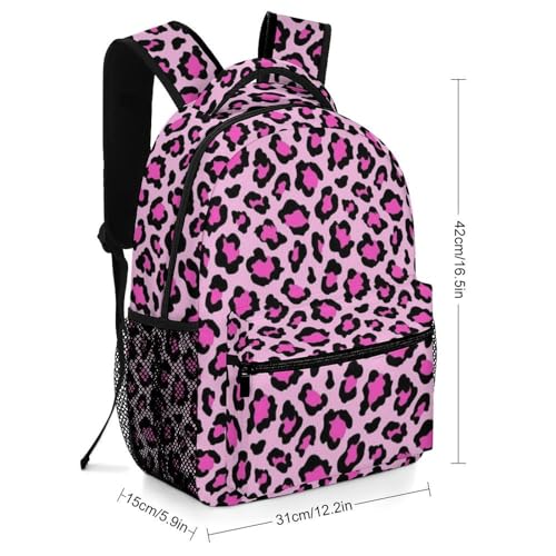 Leopard Print Laptop Backpack for Women Men Travel Bag College Schoolbag Casual Daypack with Multiple Pockets2