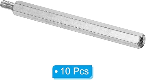 Miniatura 3 de PATIKIL M3x50mm+0.236 in - Separador hexagonal macho-hembra, paquete de 10 tornillos de separación de PCB de acero inoxidable para placas base,
