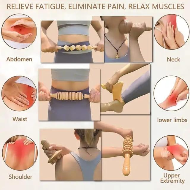 Acuworld 5pcs Lymphatic Drainage Massager, Wooden Gua Sha Tool for Body, Manual Massage Scraper for Anti Cellulite and Relieve Muscle Fatigue, Body Gua Sha kit Acuworld 5pcs Lymphatic Drainage Massager, Wooden Gua Sha Tool for Body, Manual Massage Scraper for Anti Cellulite and Relieve Muscle Fatigue, Body Gua Sha kit