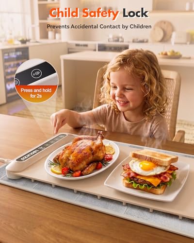 Image of Warming Mat for Food Extra Long 43 inchx12 inch 600W Food Warming Mat Heat Resistant Pad,Chafing Dishes for Buffet 6 Temp 12 Hours,Child Lock,Food Warmers for Parties Buffet for Catering Gatherings