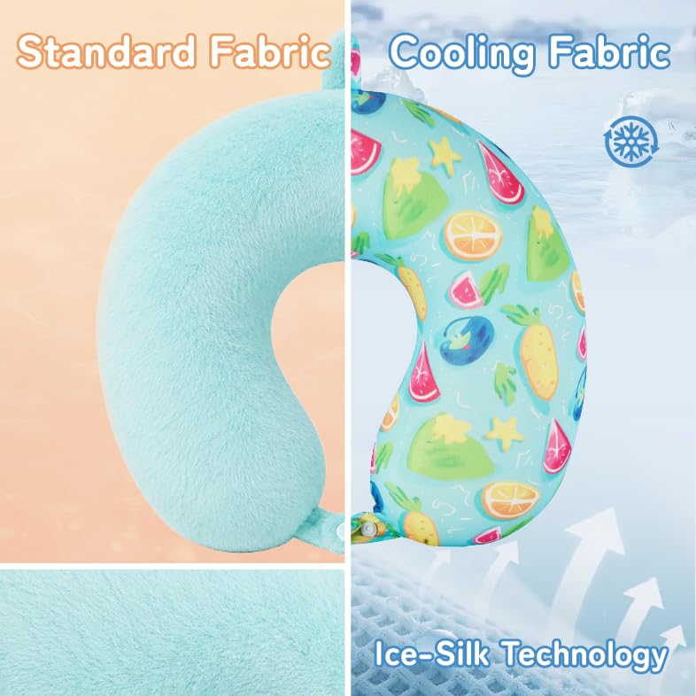 Image of Cooling Travel Pillows, Cool To Touch Neck Pillow for Teens and Adults