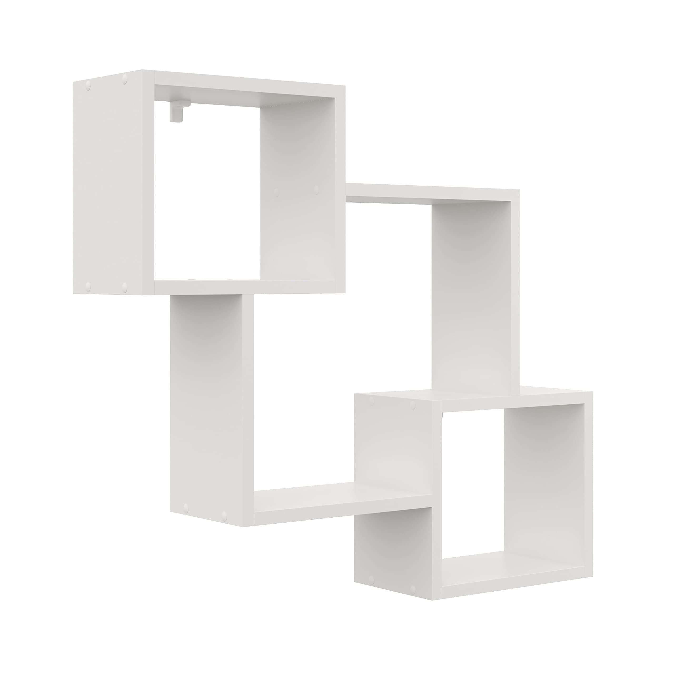 Estantería decorativa de pared con 3 estantes 78 x 71 x 18 diseño escandinavo moderna para salón cocina oficina dormitorio baño estantería colgante para presentación estantería (blanco)