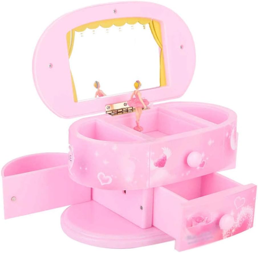 Castle in The Sky, Send Your Girlfriend A Rotating Music Jewelry Box Birthday Gift Plastic Storage