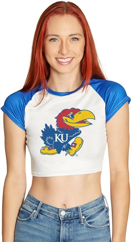 Lojobands Women's Tailgate Outfit College Game Day Team Tee T-Shirt Crop Top