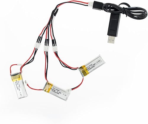 HHZ 3 unids 7.4V 300mAh 20C Lipo batería con cargador USB y 3 en 1 cable para WLtoys F959 XK DHC-2 A600 A700 A800 A430 Sky-King RC avión piezas de