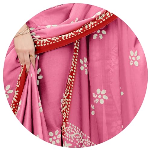 Image of MIRCHI FASHION Saree for Woman Chiffon Batik Printed | Lightweight Daily Wear Women's Office Sari with Blouse Piece (Available in 40 Colours)