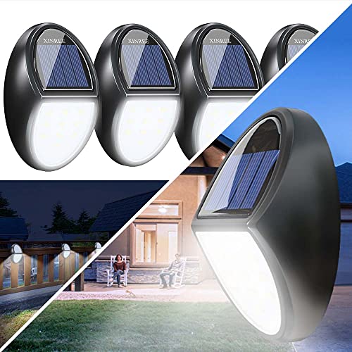 Xinree Solar Lights,Step Lights,Solar Fence Lights,Solar Deck Lights,Solar Lights For Fence,Solar Wall Light,Outdoor Deck Lights Waterproof Lamps,Porch,Pool,Yard (8P/4P,10Led) #TOP15