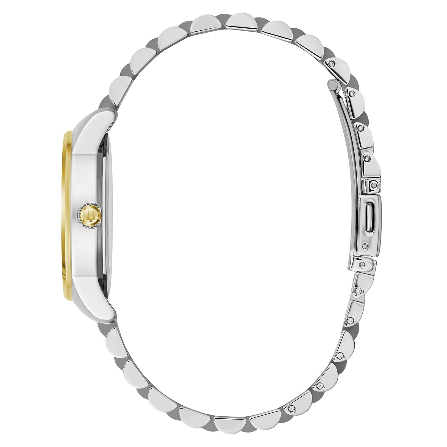 Bulova Reloj de Vestir clásico de Diamantes para Mujer con Fecha de día, Esfera Plateada de Dos Tonos, Standard, Diamante clásico de Cuarzo de 3 manecillas