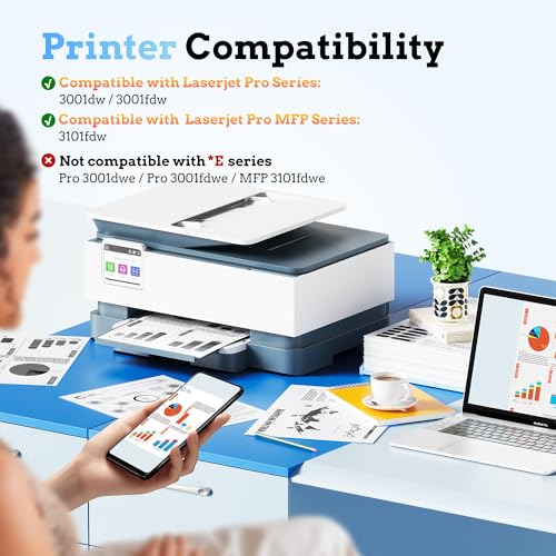 Image of 138X 138A Compatible Repalcement for HP 138X Black Laserjet Toner Cartridge | W1380A W1380X 138X Black Toner Cartridge for HP Laserjet Pro MFP 3101fdw 3101sdw 3001dw 3001fdw Printer (2 Black) with CHIP