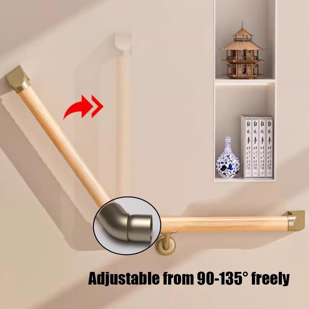 Asidero Baño De Made Agarrador Ducha Personas Mayores Antideslizante Asa De Seguridad para Baño Agarraderas Baño Ángulo Ajustable(Wood,70x50cm/27.6x19.7in)