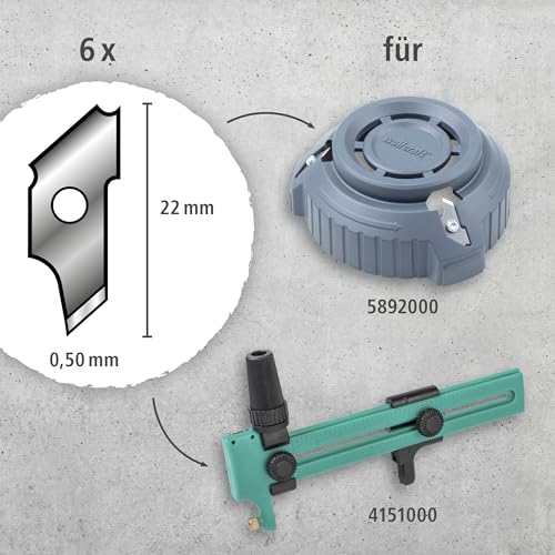 wolfcraft Ersatzklingen, 22 mm I 5893000 I 6 Klingen für Kreisschneider und Lochrandsenker