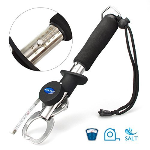 TICOZE Fish Lip Gripper Portable, Fish Gripper with Rustproof Stainless Steel Jaws and Spring Scale Ruler