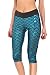Pink Queen® Women's Mermaid Fish Scale Printed Yoga Plus Size Capri Leggings