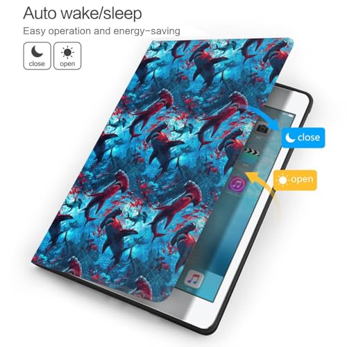 Housse iPad 10.2 compatible 9e 8e 7e génération avec support folio requin - 3