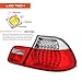 AKKON - Red Clear LED Tail Brake Lights Fits 2003 2004 2005 2006 BMW E46 3-Series 325Ci 330CI M3 Coupe 2Door Left+Right Pair