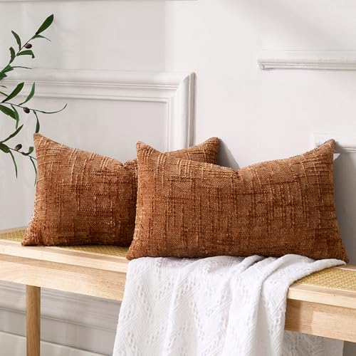 Housse de coussin chenille grand format pour rénover un canapé usé