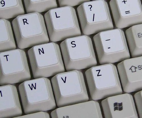 4Keyboard Dvorak Simplified Non-Transparent Keyboard Sticker ON White Background