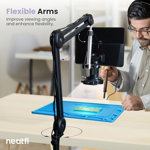Image of Neatfi Digital Microscope for Adults, 10.1-Inch Screen, Coin Microscope with Light for Error Detection, 18x-2040x Magnification, USB Connection, 3 Lenses, 64GB SD Card (Black)