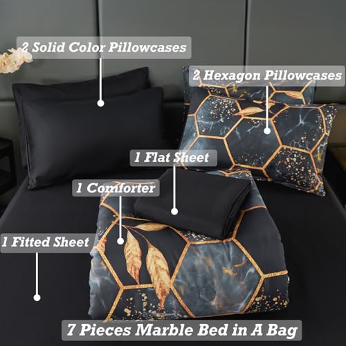 Angiyuin FULL Size, 3D Hexagon Geometric Bedding Comforter Set thumb #2