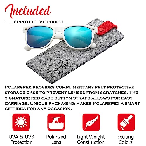 Image of PolarSpex Polarized Sunglasses for Men and Women | UV Protection, Durable Lightweight Frame, Retro Style, Felt Carrying Case, Clear Vision for Driving, Fishing & Everyday Wear.