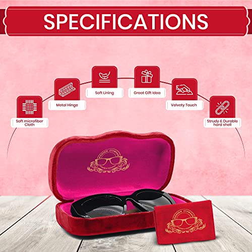 Image of Hard Shell Glasses Case w /Cloth,Velvet Reading Glass, Eyeglass Case, Lightweight, Crush-Resistant, Men & Women