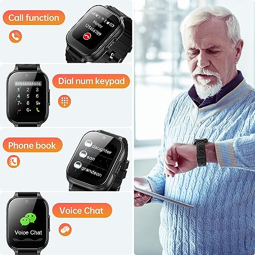 Fajocru Smart Health Watch With Fall Alert Devices, Pedometer, 2 Way Call Voice Chat, Sos Emergency Alarm Button, 4G Elder Gps Tracker Watch, Anti-Lost Cell Phone Watch For Seniors thumb #1