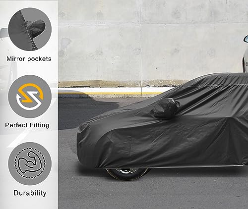 Image of Auto Hub Car Cover Compatible with Kia Seltos (Model-2026-Till Date) with Mirror Pocket, Water Resistant, Triple Stitched, Seltos Cover- Grey
