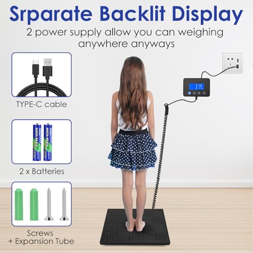 Apritsce Paketwaage, 50g-300kg Hochpräzise Digitale Plattformwaage, Langlebige Alloy Stahlplattform, Postwaage mit Hold und Tara-Funktion für Pakete Lager Gepäck, Externes LCD Display