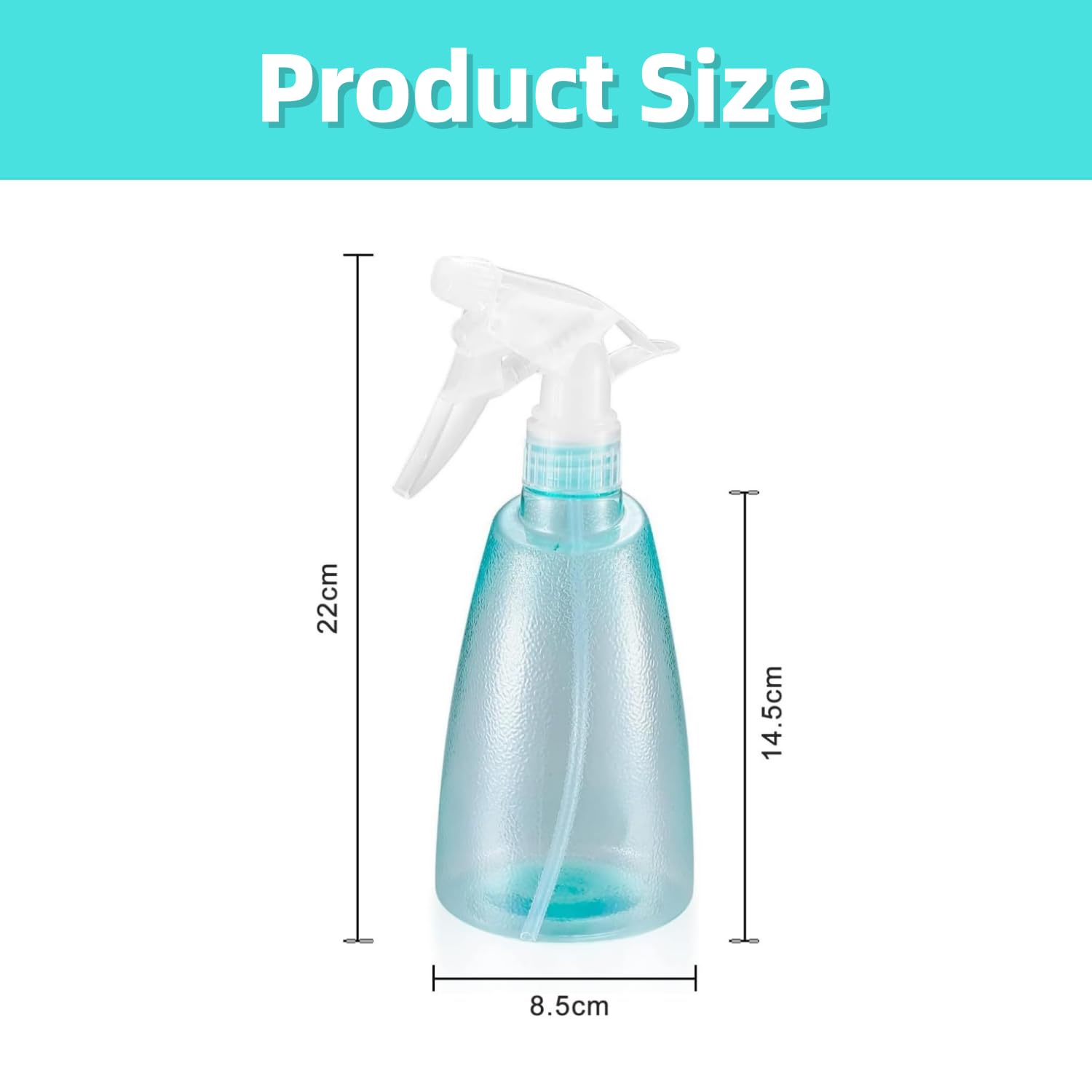 Alfven Pulverizadoras de Agua 500 ml 3 Botellas Atomizador de Plástico Reutilizable Spray Transparente para Limpieza