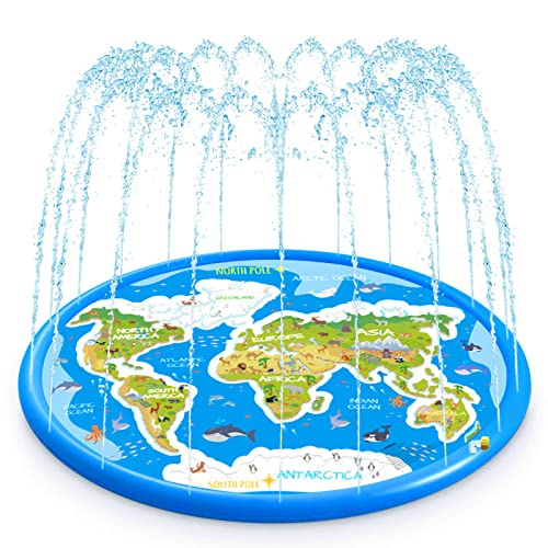 BOCTTCBO Splash Pad Sprinkler - 71’’ Splash Mat Outdoor Water Play Pad for Toddlers - Thickened...
