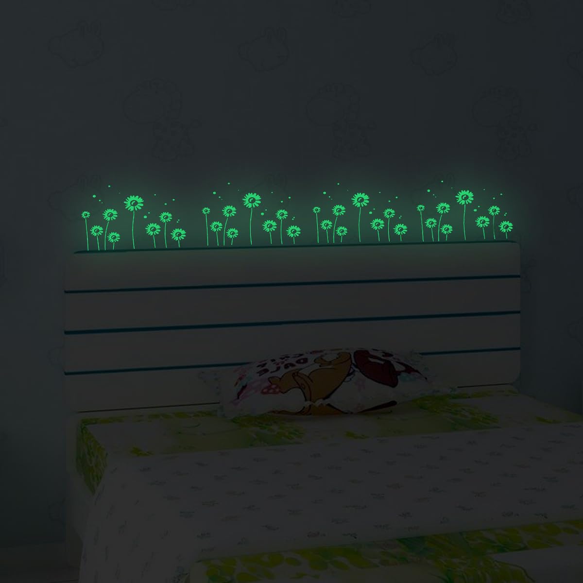 Daisy Glow in The Dark Stickers,Glow in The Dark Daisys Wall Decals for Girls and Boys Bedrooms Glow in The Dark Daisys Stickers for Kids Room Decorations - Image 4