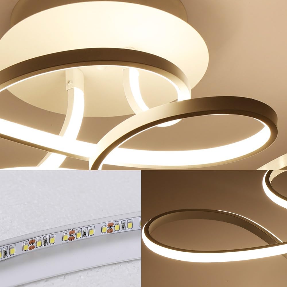 Oświetlenie Sufitowe LED Ściemnialna Lampa Sufitowa Salon Nowoczesny Ze Zdalnym Sterowaniem Złoty Akrylowy Projekt Sufitowy Reflektor Sypialnia Jadalnia Restauracja Kuchnia Dekoracyjne (Size : 70cm)