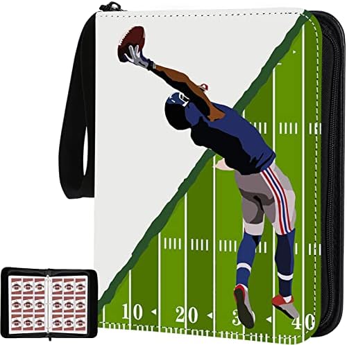 Football Card Binder with Sleeves, 900 Pocket Football Card Holder for Trading Cards Sports Cards Folder Football Collector Album 3-Ring Binder Book Storage Case for Boys and Girls Kids Gift