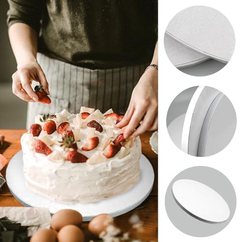 quiodok 5 Pcs Cake Board 10 Inch Round Round White Cake Boards 12mm Thick Premium 10 Inch Cake Board for Sponges Cakes Fruit Cakes - Image 3
