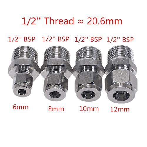 Raccord de conversion droit 12mm mâle 1/4 BSP en acier