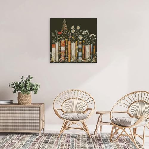 Image of MYBISYMQQ Books Stamped Cross Stitch Kits - Flower Embroidery Starter Kit for Adult Beginners, Cross Stitch Kits Embroidery Kit Arts and Crafts for Beginners 13.7x13.7 inch
