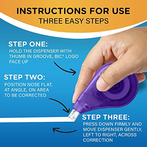 BIC WOTAPP418 Wite-Out EZ Correct Correction Tape, Non-Refillable, 1/6-Inch x 400-Inch, 4/Pack - image 7