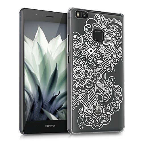 kwmobile Funda Compatible con Huawei P9 Lite - Carcasa para móvil - Protector Trasero étnico Blanco/Transparente
