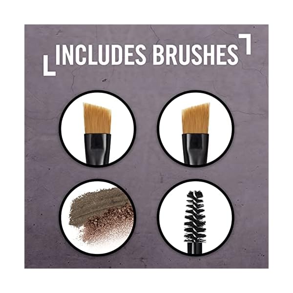 Rimmel Brow This Way Sculpting Kit, Dark Brown, Powder 0.04 oz., Wax 0.03 oz., Brow Sculpting & Styling Kit with Eyebrow Wax & Setting Powder