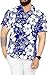 Produktbild LA LEELA Funky Hawaiihemd Herren Kurzarm Front-Tasche Hawaii-Print Strand Hibiskus Blumen Gedruckt, 3XL | Fits 155cm - 163cm, Blau_w300
